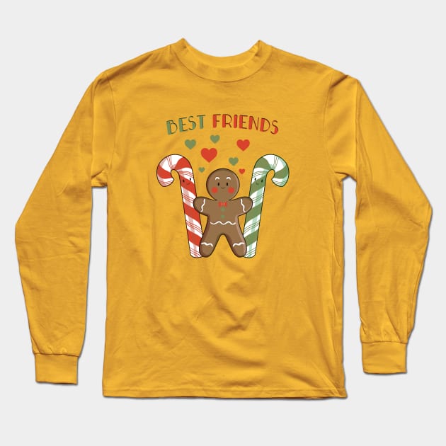 Christmas best friends Long Sleeve T-Shirt by Mimie20